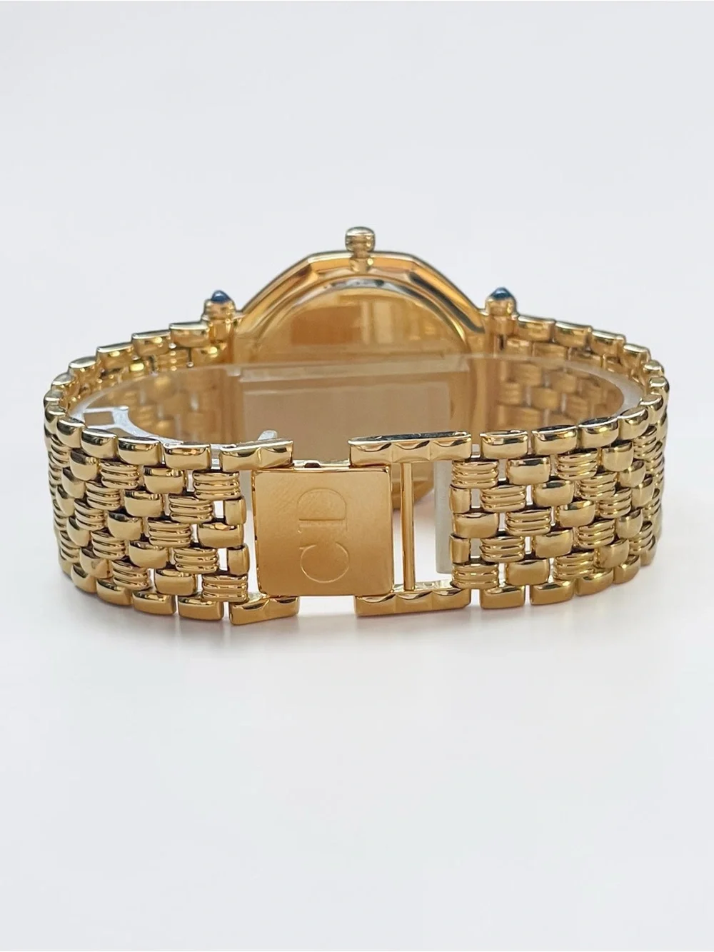 Vintage Christian Dior Octagon Gold Watch with Diamond Hour Marker Dial